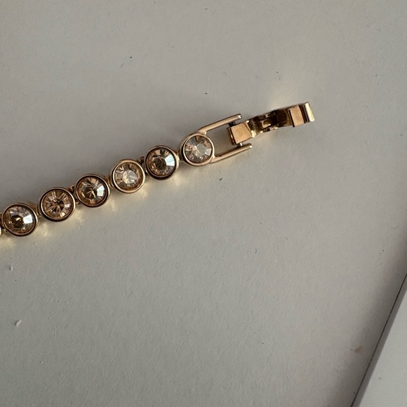 Swarovski Gold Bracelet with Clear Crystals - Picture 2 of 3